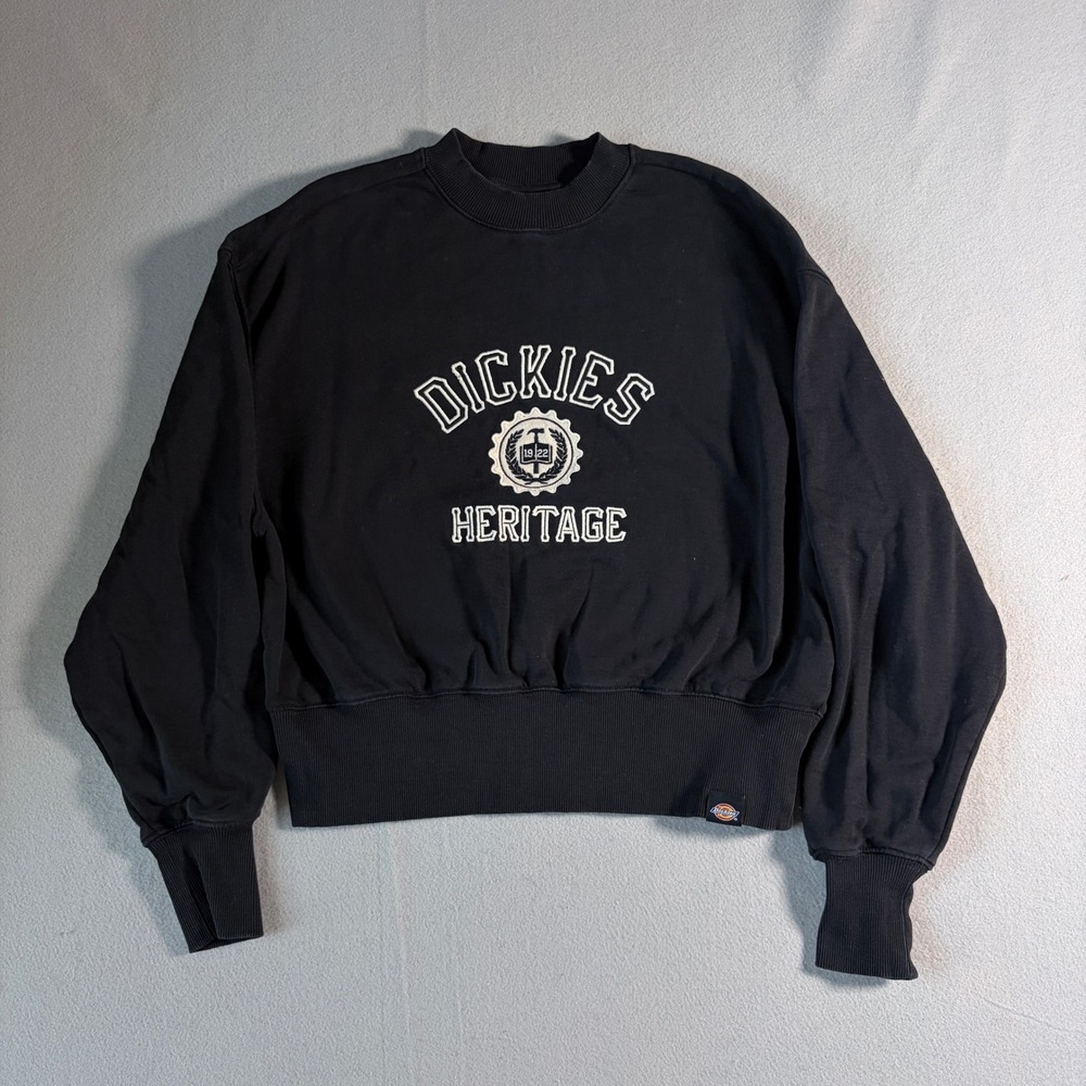 Dickies Heritage Crewneck Sweatshirt Mens Medium Black Graphic Pullover Sweater